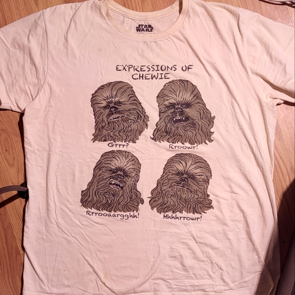 Star Wars Chewie Graphic Print Off-White XL
